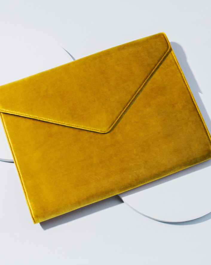 Canary Velvet Laptop Clutch - Rude Society